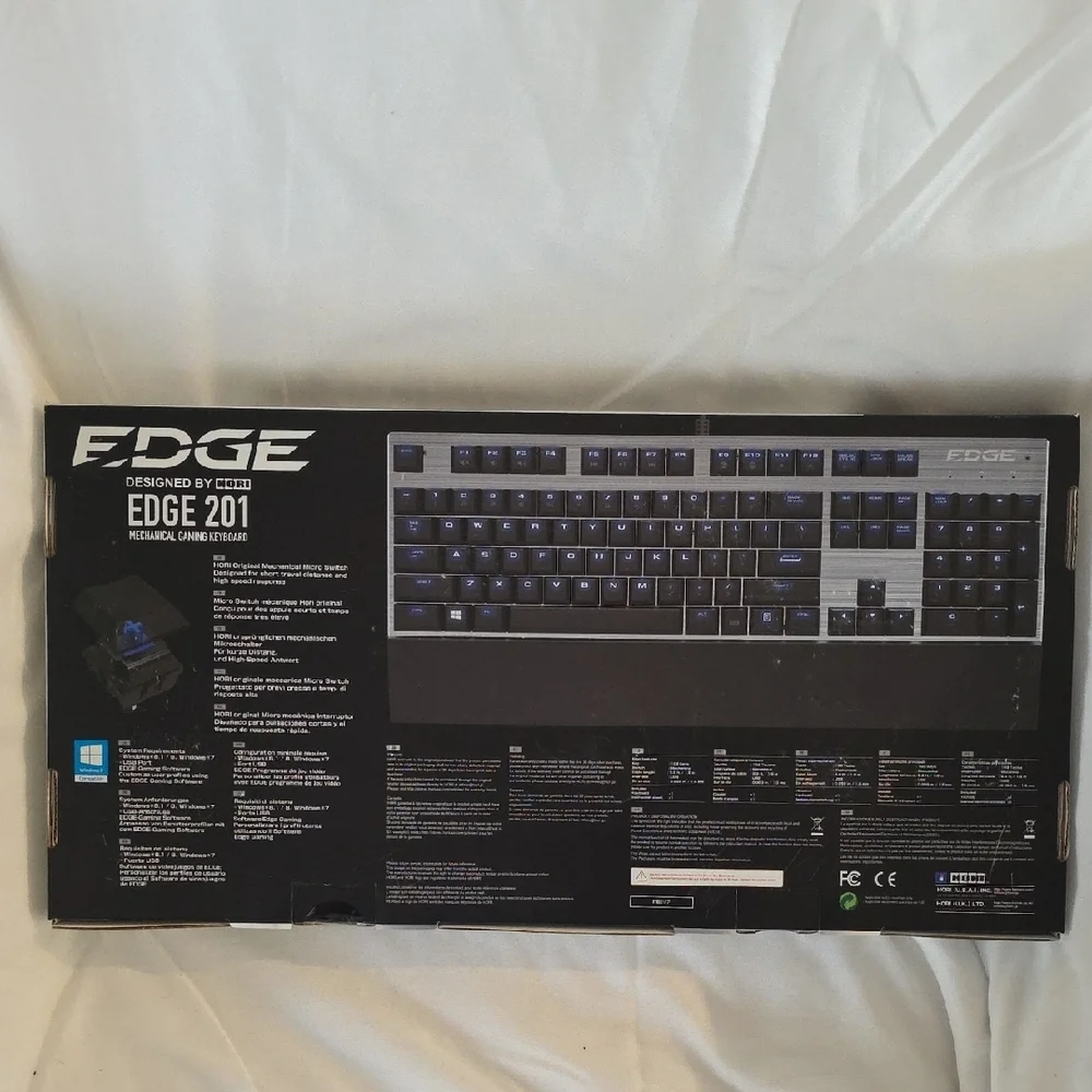 Edge Gaming Keyboard with Blue Lighting